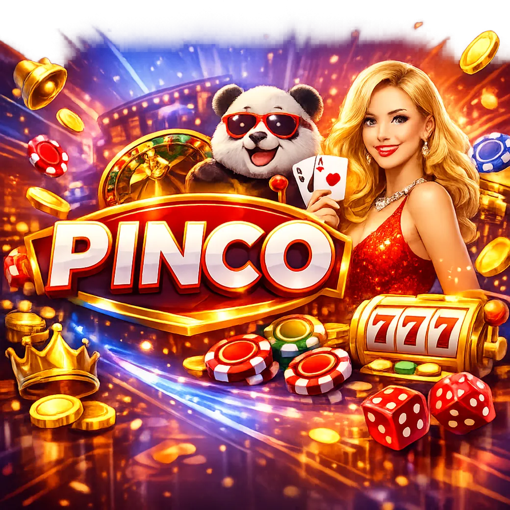 Dynamic promotional image for Pinco featuring bright premium colors and clean online gaming style.
